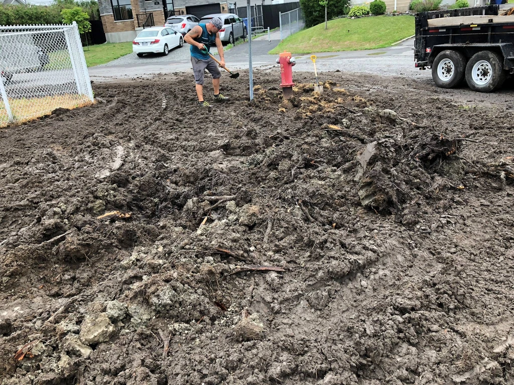 Profil sol argileux compaction pelouse Hull Gatineau