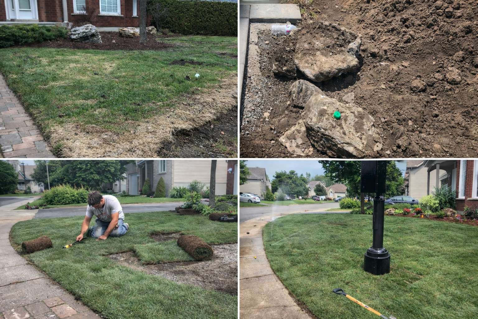 Sol urbain compaction drainage pelouse Hull Gatineau