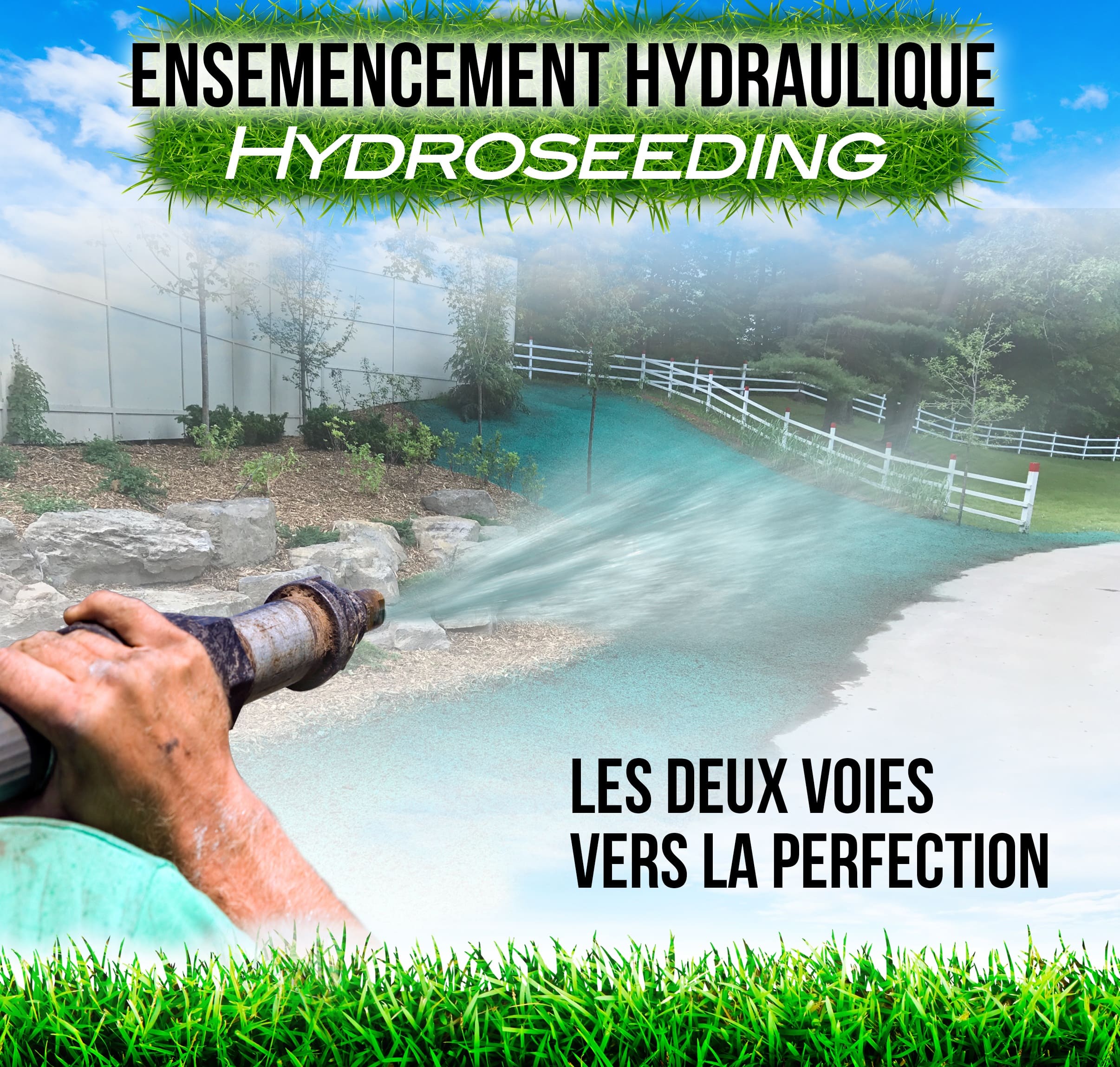 hydro-ensemencement projection semence pelouse Gatineau