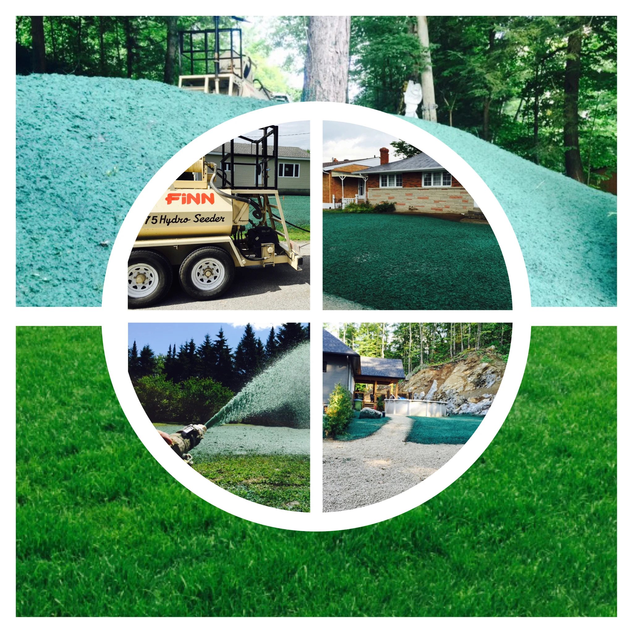 resultat pelouse ensemencement hydraulique avant apres Gatineau
