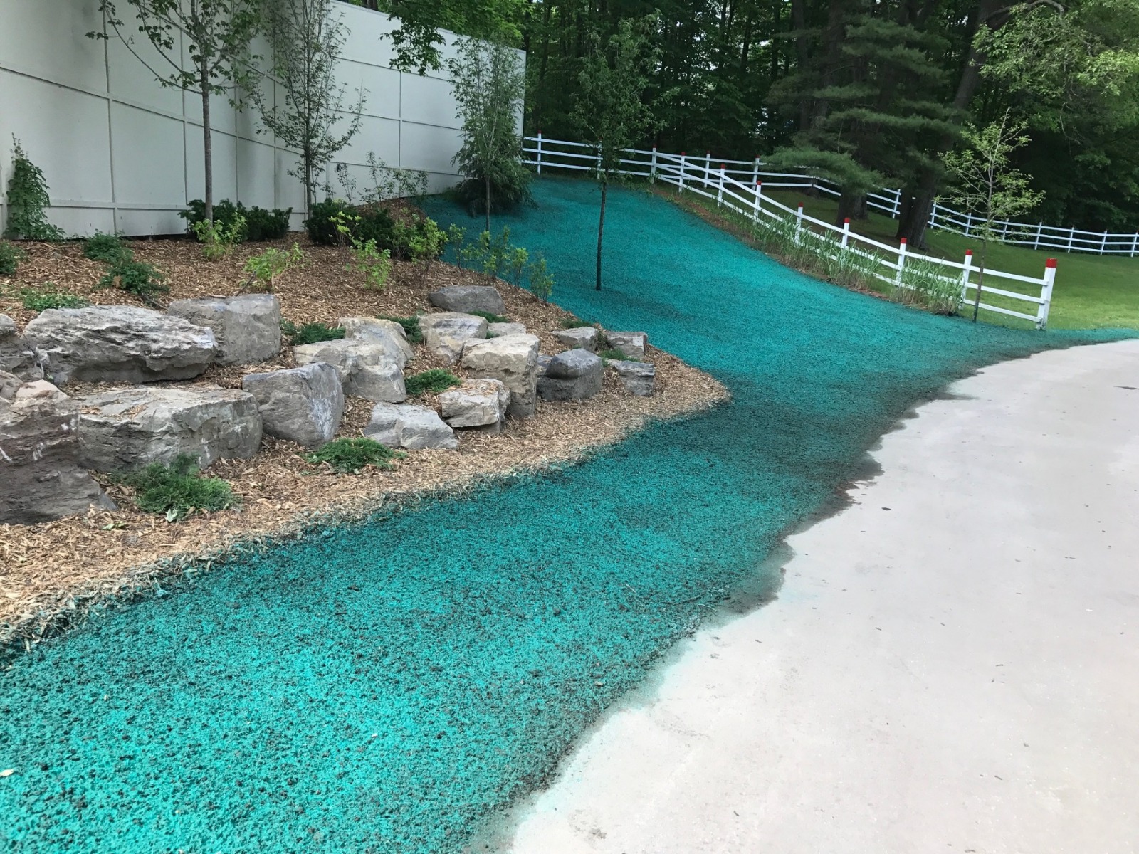 Application d'un ensemencement hydraulique (hydroseeding) sur un terrain résidentiel à Cantley en Outaouais