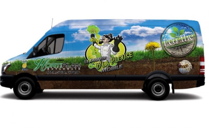 Camion Hortiplan Outaouais – Service mobile « Docteur d’la pelouse » et Éco Thé pour un gazon en santé à Gatineau et en Outaouais