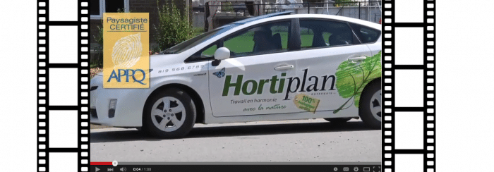 Véhicule Hortiplan Outaouais – Paysagiste certifié APPQ, expert en aménagement écologique & solutions durables en Outaouais