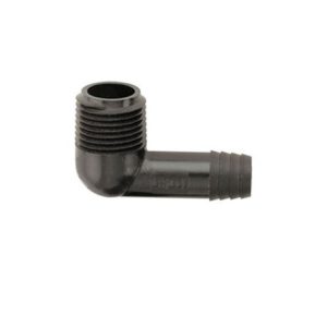 Coude combiné mâle barbelé – Raccord 90° en polyéthylène pour systèmes d’irrigation et arrosage goutte-à-goutte – Hortiplan