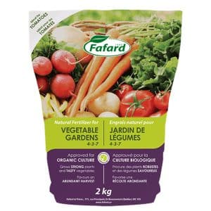 Engrais naturel Fafard 4-3-7 – Fertilisant biologique pour potagers, légumes robustes et récoltes abondantes – Boutique