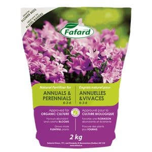 Engrais naturel Fafard 6-3-6 – Fertilisant biologique pour annuelles et vivaces, floraison abondante – Boutique Hortiplan