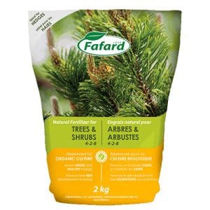 Engrais naturel Fafard 4-2-8 – Fertilisant biologique pour arbres, arbustes et haies en santé – Boutique Hortiplan Outaouais