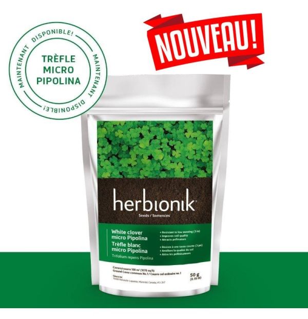 Semences Trèfle Micro Pipolina Herbionik | Couvre-sol écologique résistant, idéal pour pelouse durable et pollinisateurs