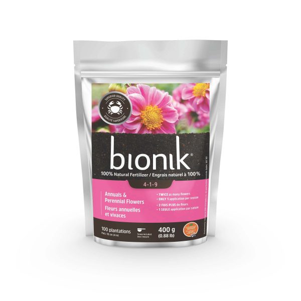Engrais Bionik 4-1-9 | Fertilisant naturel pour fleurs annuelles et vivaces, favorisant une floraison abondante et durable