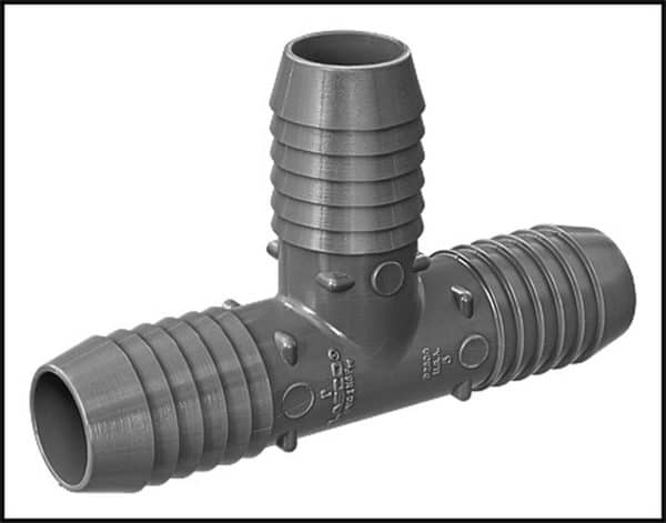 Raccord insert en T barbelé Lasco | Connecteur en polyéthylène pour systèmes d'irrigation et de drainage haute performance