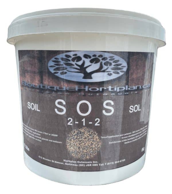 Soil SOS 2-1-2 Hortiplan Outaouais – Amendement du sol enrichi en acides humiques pour réduire la compaction des soils