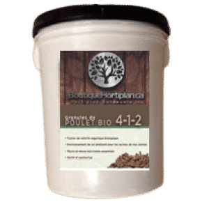 Engrais de poulet bio 4-1-2 Boutique Hortiplan | Fertilisant organique idéal pour pelouses, jardins et cultures écologiques