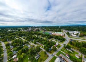 Vue aérienne de Hull, Gatineau – Quartiers résidentiels et espaces verts en Outaouais